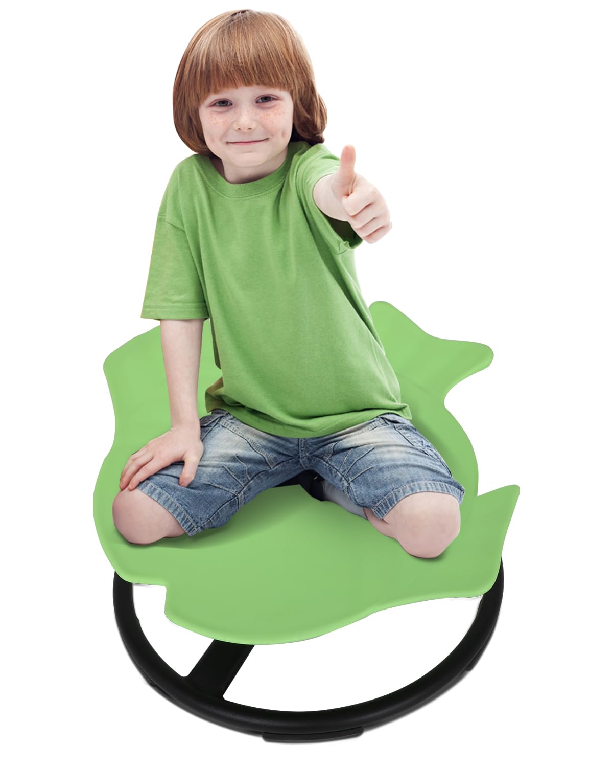 FAHKNS Spin Chair for Kids, Sensory Swivel Chair, Swivel Chair for Autism Kids Training Concentration, Outdoor and Indoor Non Slip Metal Base Sensory Chair Relieving Toddlers Sickness Symptoms