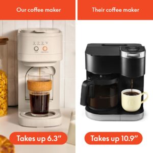 bella VersaBrew 2-in1 Coffee Maker, Fits-anywhere Kitchenware, Brew 3 Sizes Carafes & Single Serve Cups, Dishwasher Safe Reusable Filter & Filter Holder, Iced Coffee Function, 60oz Tank, Oatmilk