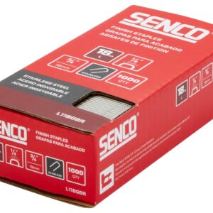 SENCO L11BGBR 3/4" 18 Gauge 1/4" Crown Finish Staples, Stainless Steel Finish 1,000 Count Pack