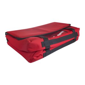 Sterno Delivery Leak Proof Insulated Bag, Hot and Cold Container for Catering and Food Transport, Durable Red Cloth Exterior with Tear-Resistant Vinyl Liner, 15”L x 23”W x 13.5”H