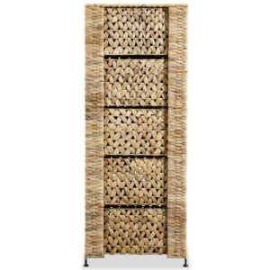 Gecheer Storage Unit with 5 Baskets 10"x14.6"x39.4" Water Hyacinth D320509C