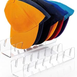 YNPJQWP Hat Organizer, 2 PCS No Install Acrylic Hat Stand for Baseball Caps for 14 Baseball Caps, Hat Racks for Baseball Caps Display and Organizer for Bedroom, Closet, Dresser, Office