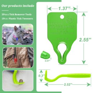 Tick Remover Tool Portable with Tick Removal Tweezers Suitable for Pet and Humans, Safe and Reliable, Quick Highly Effective, Pain-Free, Essential Tick Remover Key Tools for Outdoor Activities-3 Pack