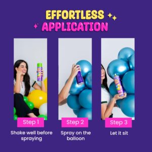 Party Shine Balloon Shine Spray, Silicone Spray for Latex Balloons, Balloon Spray Shine, Waterproof, Fragrance-free and Less Slippery Formula, Perfect for Balloon Décor, Parties, Events, 13oz (1 Pack)