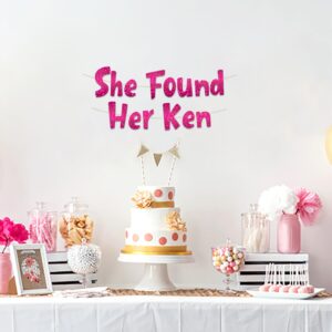 She Found Her Ken Pink Glitter Bachelorette Banner - Bachelorette Party Decorations, Favors, Supplies, Games and Ideas