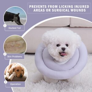 Dog Cone Collar Water-Resistant Soft Cone for Dogs After Surgery Adjustable Pet Recovery Collars Comfy Dog Neck Donut Collar Protective Elizabethan Collar Alternative for Dogs & Cats, M