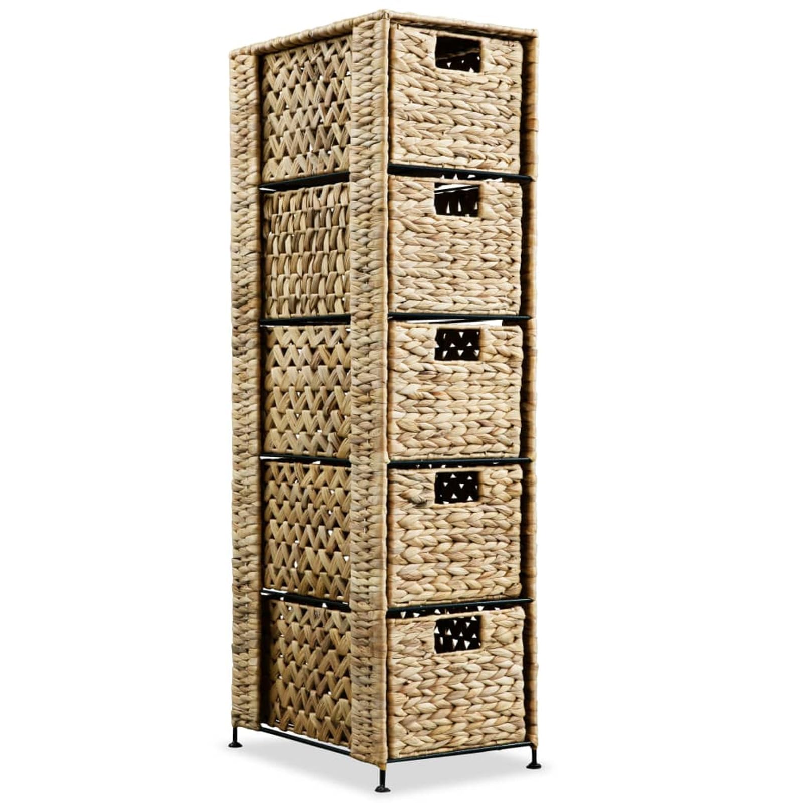 Gecheer Storage Unit with 5 Baskets 10"x14.6"x39.4" Water Hyacinth D320509C