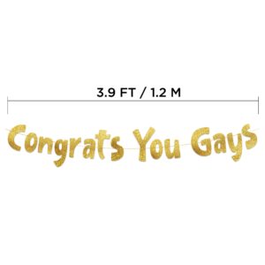 Congrats You Gays Lesbian Bachelorette and Gay Bachelor Party enGayged Banner – LGBTQ decorations for Bride and Groom – Pride – Gay Wedding