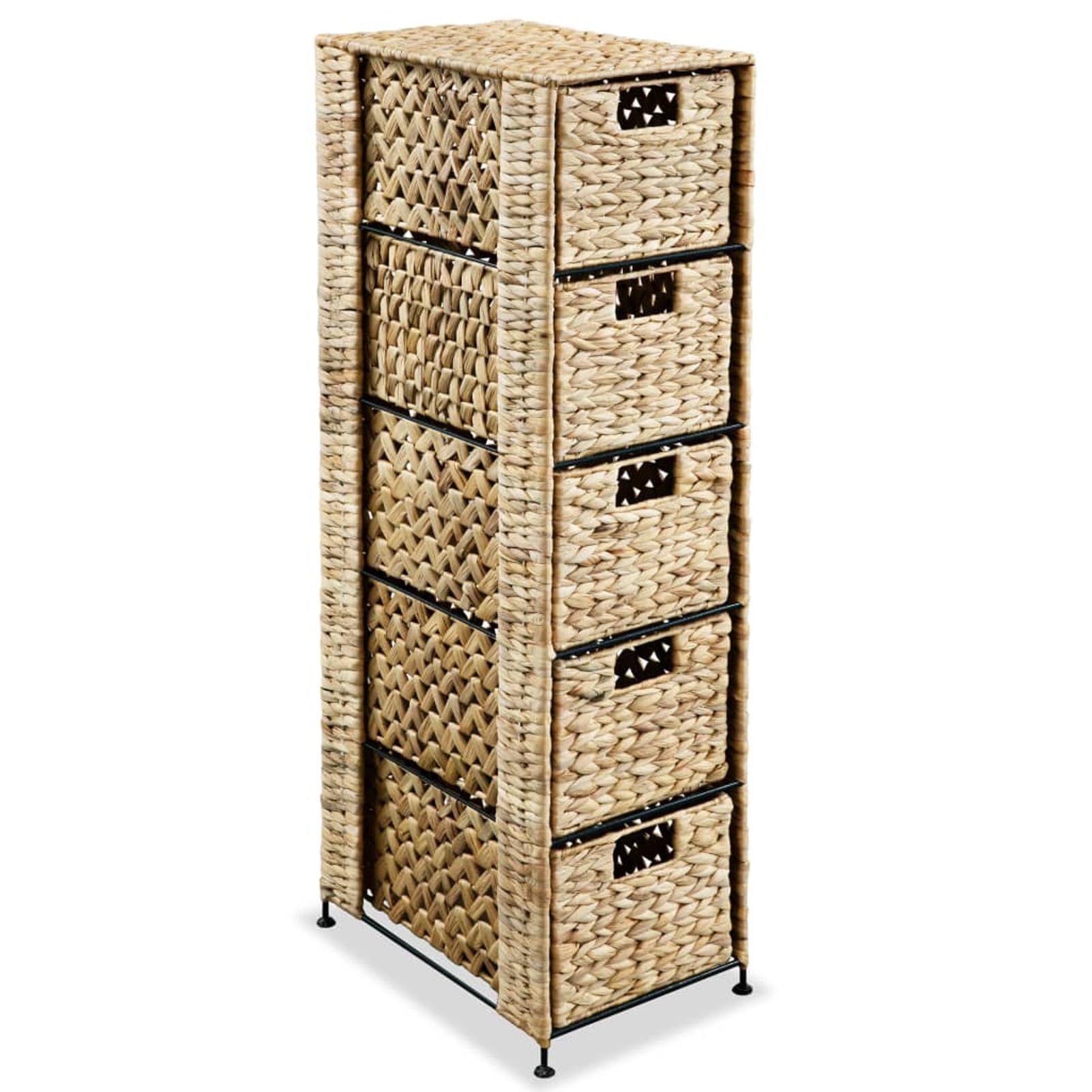 Gecheer Storage Unit with 5 Baskets 10"x14.6"x39.4" Water Hyacinth D320509C