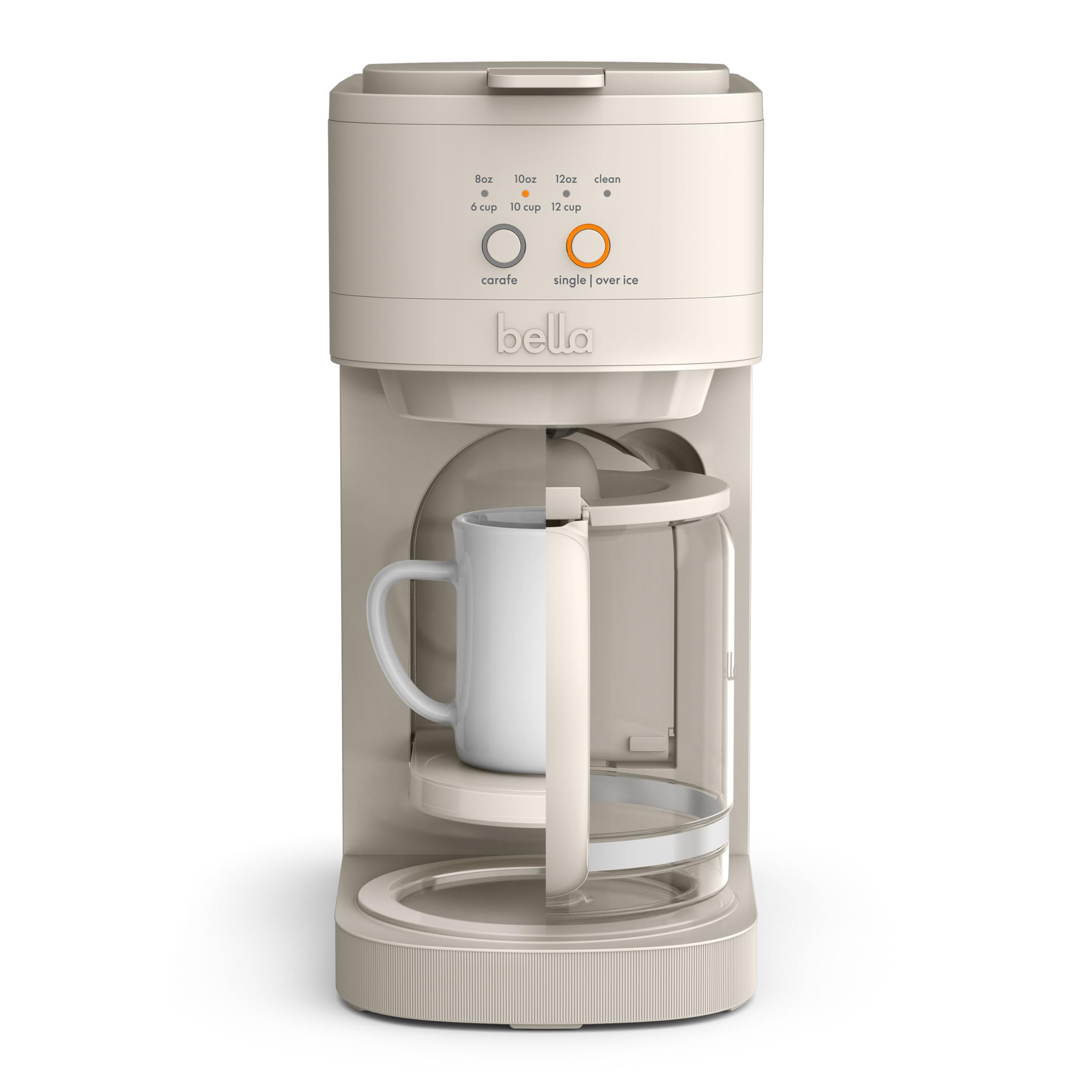 bella VersaBrew 2-in1 Coffee Maker, Fits-anywhere Kitchenware, Brew 3 Sizes Carafes & Single Serve Cups, Dishwasher Safe Reusable Filter & Filter Holder, Iced Coffee Function, 60oz Tank, Oatmilk