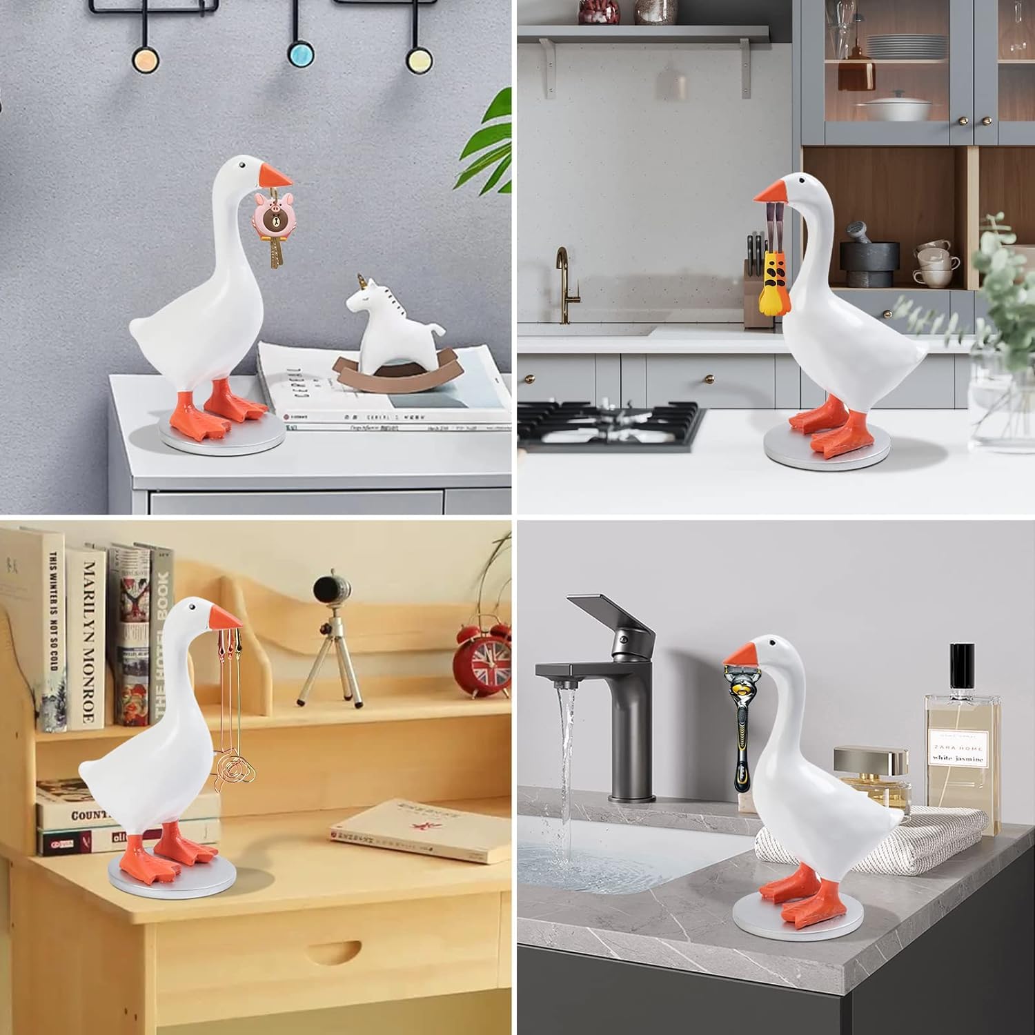 Magnetic Goose - Goose Statue Key Holder Entrance Home Decor Kawaii Room Office Table Desk Decor Aesthetic Funny Bedroom Decor Housewarming Gifts for Women Men