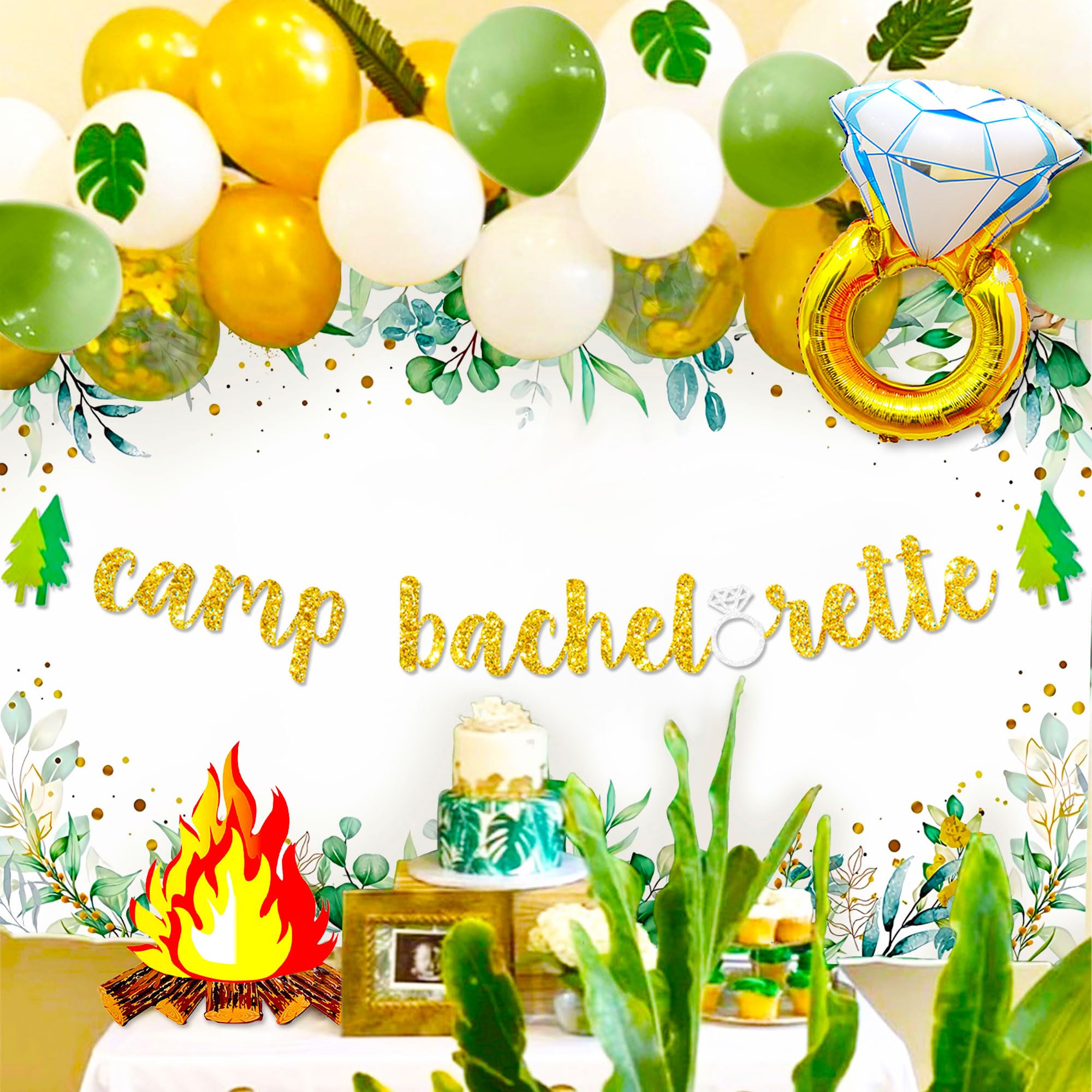 23 PCS Camp Bachelorette Decorations Balloons Banner Camping Bachelorette Banner for Mountain Camp Bachelorette Bridal Shower Wedding Engagement