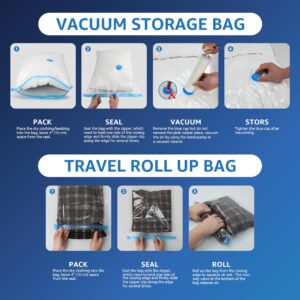 10 Jumbo Vacuum Seal Bags with Hand Pump, Vacuum Storage Bags, Space Saver Bags for Comforters, Blankets, Bedding, Pillows, Clothes