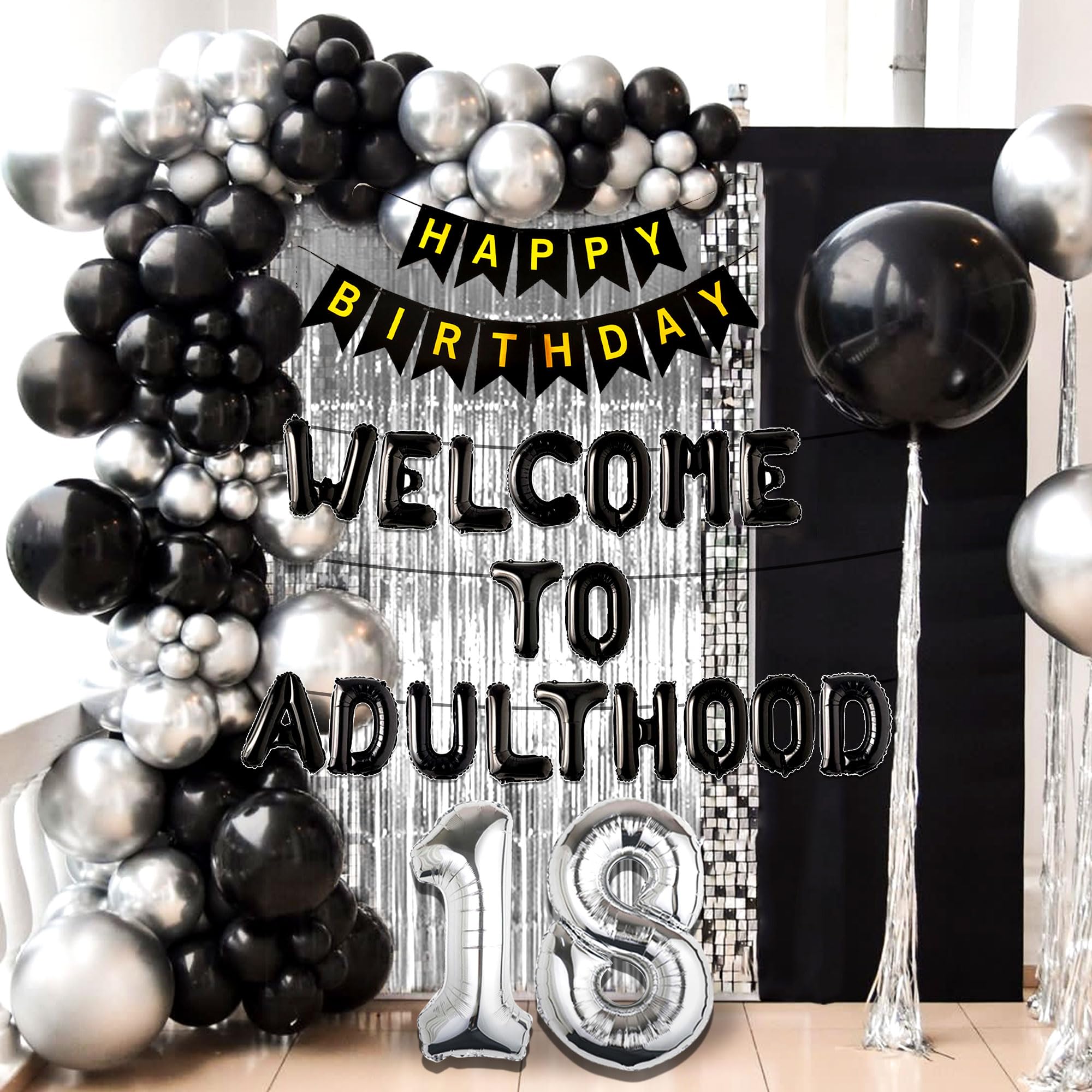 Welcome To Adulting 18th Birthday Banner 18th Birthday Banner Happy 18th Birthday Party Decorations 18 Years Party Supplies Sign for Girls Boys