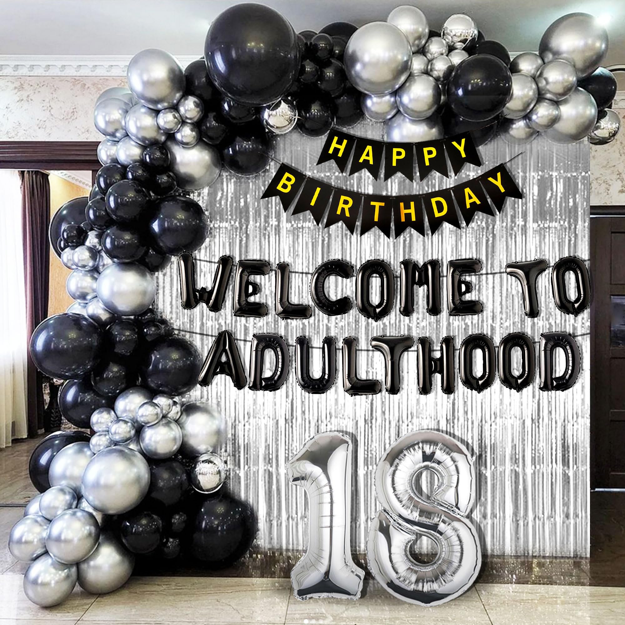 Welcome To Adulting 18th Birthday Banner 18th Birthday Banner Happy 18th Birthday Party Decorations 18 Years Party Supplies Sign for Girls Boys