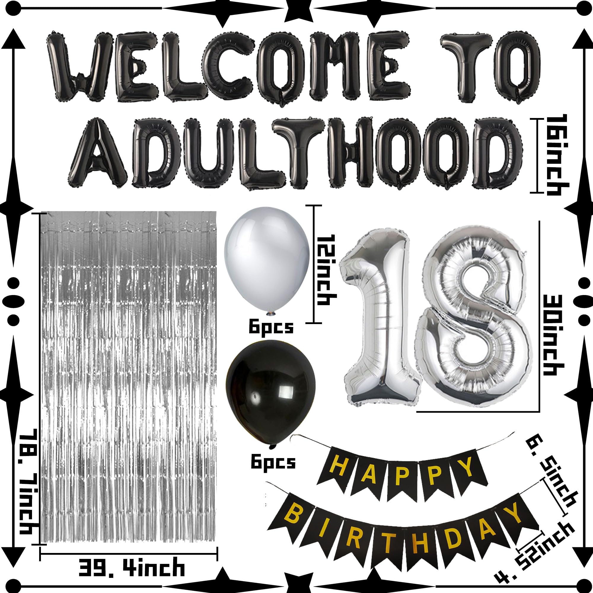 Welcome To Adulting 18th Birthday Banner 18th Birthday Banner Happy 18th Birthday Party Decorations 18 Years Party Supplies Sign for Girls Boys