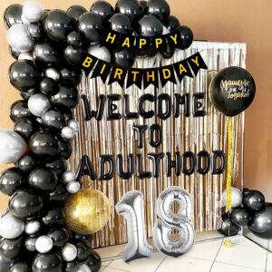 Welcome To Adulting 18th Birthday Banner 18th Birthday Banner Happy 18th Birthday Party Decorations 18 Years Party Supplies Sign for Girls Boys