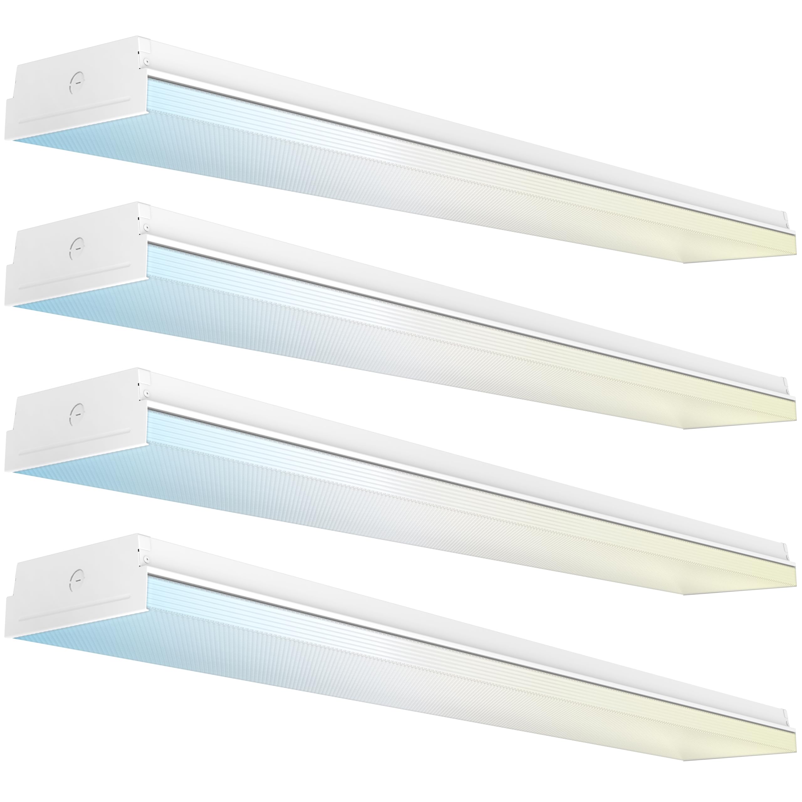 Sunco 4 Pack 50W 7 Inch LED Commercial Industrial Warehouse Workshop Prisma Wraparound Light, 6500 Lumens, 3 CCT 4000K Cool White/5000K Daylight/6000K Daylight Deluxe, Non-Dimmable, AC120-277V - ETL