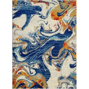 LUXE WEAVERS Abstract Artistic Indoor Area Rug, Blue, 8x10