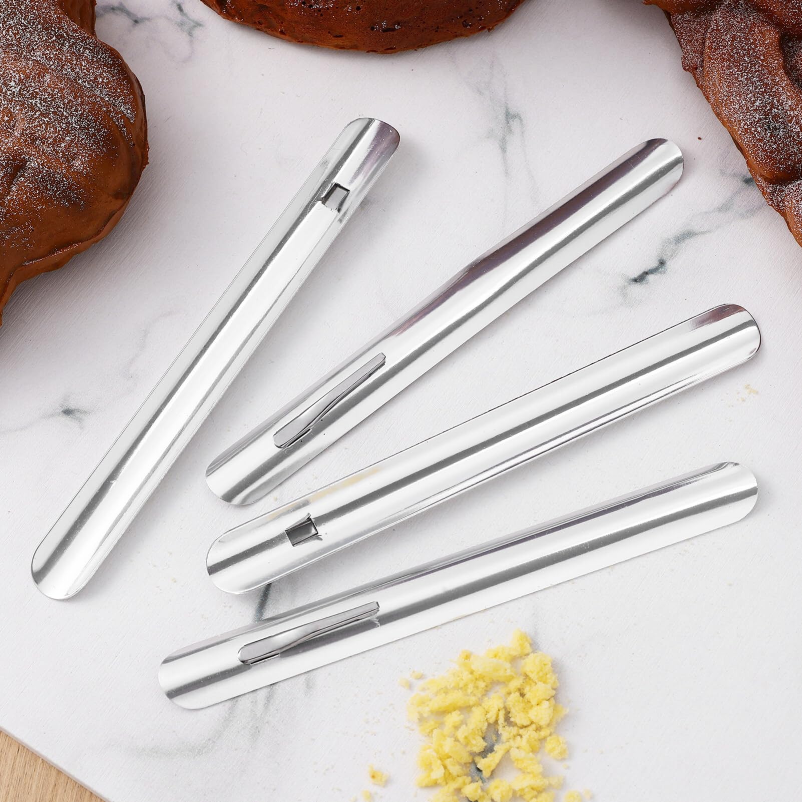 NOLITOY 5pcs Crumb Sweeper, Stainless Steel Crumb Scraper Restaurant Crumb Cleaner Table Bread Crumber for Waiter Servers