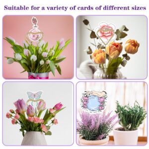 Mabor 20pcs Flower Card Holder Stick,Metal Floral Place Card Holder,Gift Card Holder,Flower Bouquet Accessories Heart Shape Flower Pick Clips for Floral Arrangement for Wedding Party Valentines