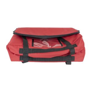 Sterno Delivery Leak Proof Insulated Bag, Hot and Cold Container for Catering and Food Transport, Durable Red Cloth Exterior with Tear-Resistant Vinyl Liner, 15”L x 23”W x 13.5”H