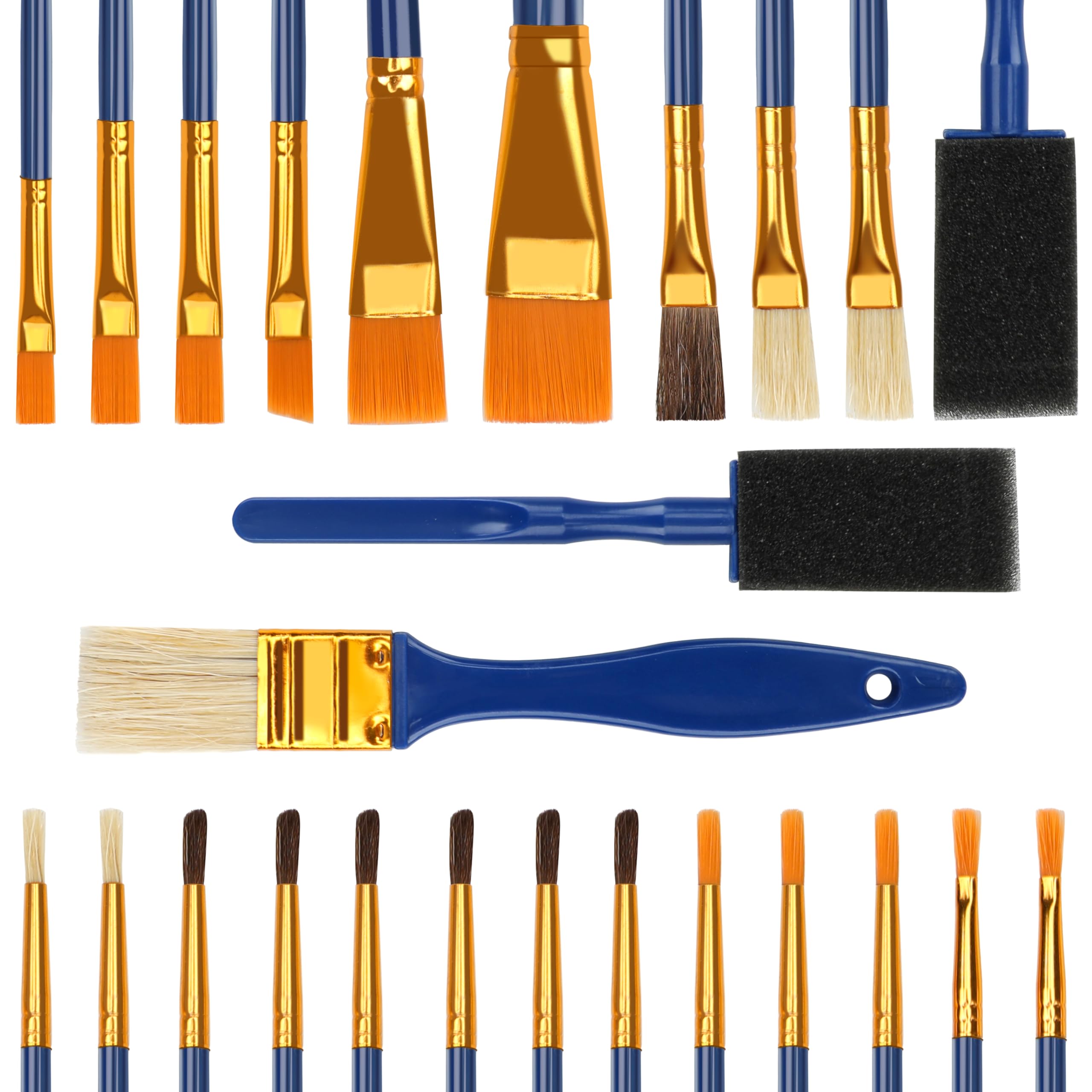 Halobios Painting Brushes, 25 All Purpose Paint Brushes Bulk Painting Brushes for Kids, Craft Paint Brushes for Acrylic Painting Oil Watercolor Gouache