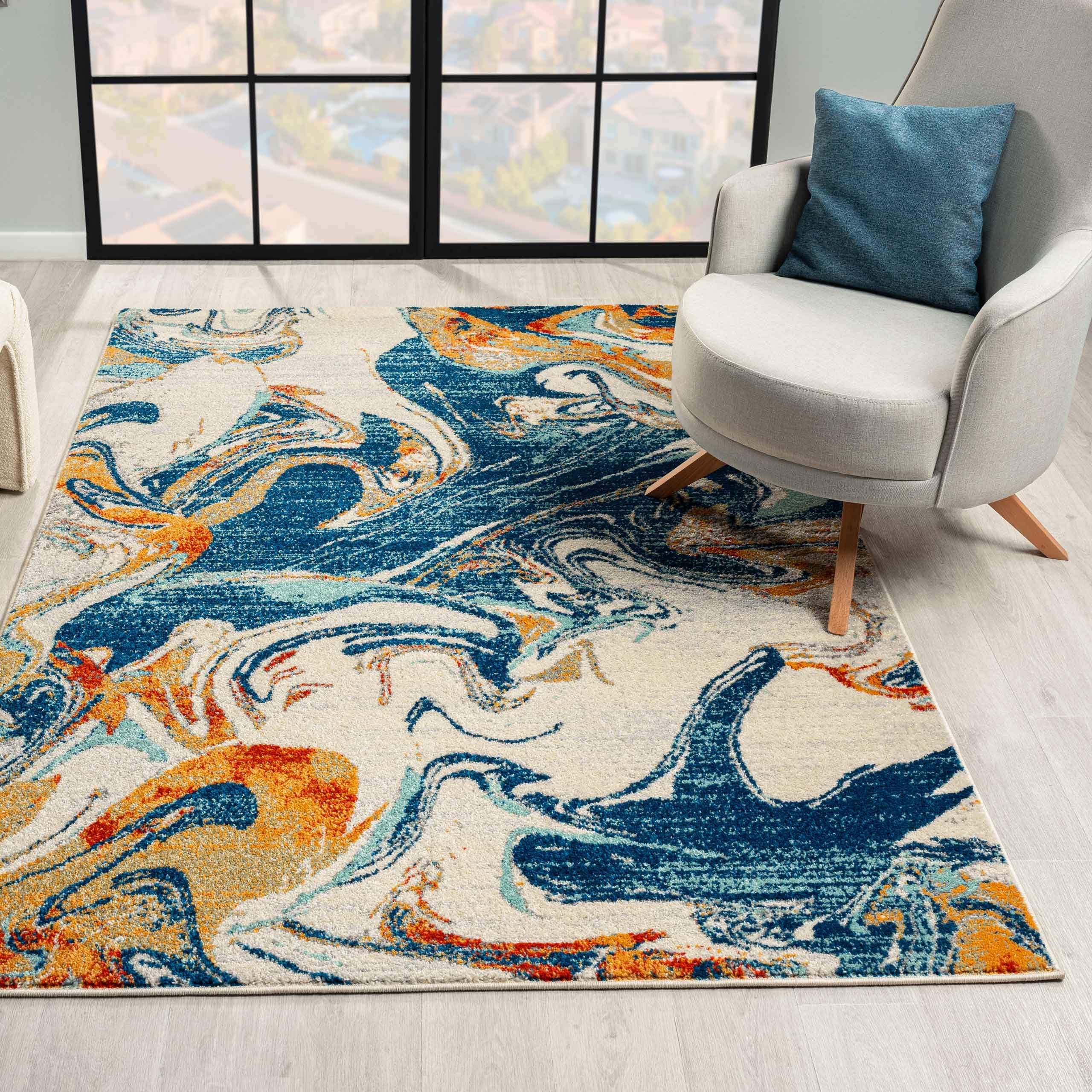 LUXE WEAVERS Abstract Artistic Indoor Area Rug, Blue, 8x10