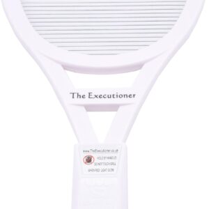 The Executioner Fly Zapper Mosquito, Wasp, Bug, Insect Killer Swatter Electric Fly Zapper Racket Single Layer for Efficient Zapping Indoor Outdoor (White)