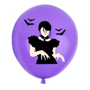 Generic 24 PCS Wednesday Balloon Birthday Party Decoration, Addams Family Birthday Party Decorations,Birthday Theme Party Decoration