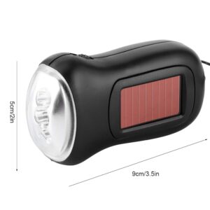 Hand Crank, Solar Powered Rechargeable Flashlight LED Dynamo Torch Emergency Supplies High Energy Conversion Portable Bright Flashlights for Home Lighting