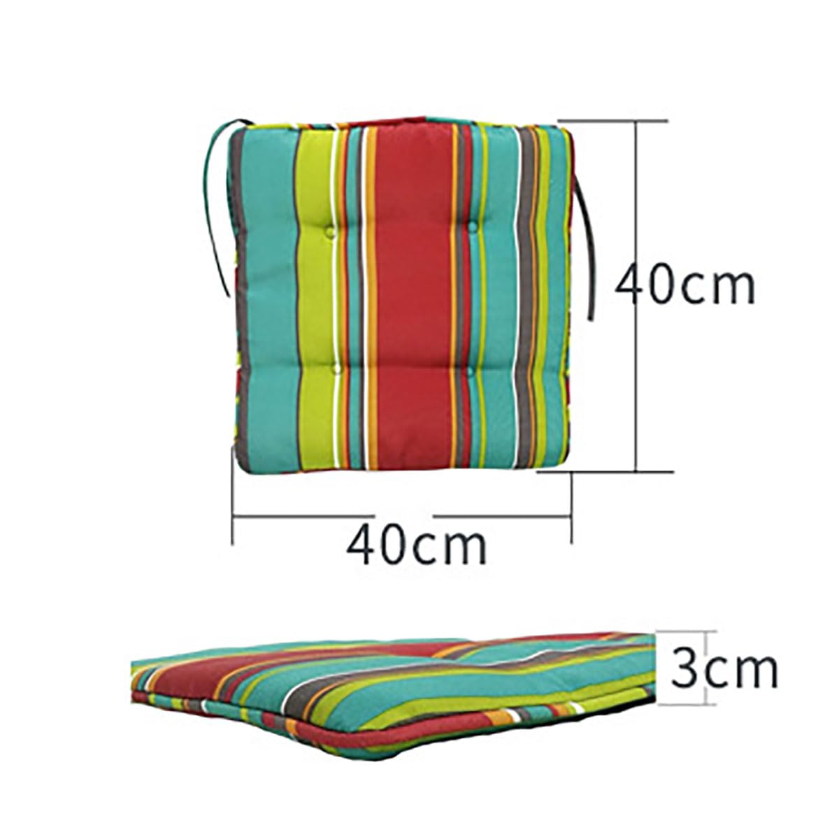 4 Piece Outdoor Chair Cushions for Patio Furniture,Outdoor Seat Back Deep Chair Cushion Set，Lounge Chair Cushions with Ti，Patio Chair Cushion and Back Pillow Set for Garden Patio Chair Cushions