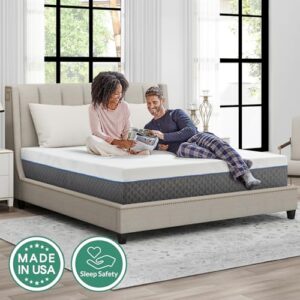 Airdown King Mattress, 14 Inch Memory Foam Mattress for Back Pain, Cooling Gel Mattress in a Box, Made in USA, 5 Layers of Comfort, CertiPUR-US Certified