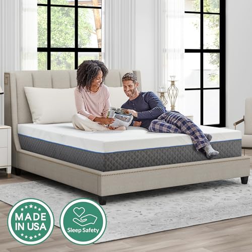 Airdown King Mattress, 14 Inch Memory Foam Mattress for Back Pain, Cooling Gel Mattress in a Box, Made in USA, 5 Layers of Comfort, CertiPUR-US Certified