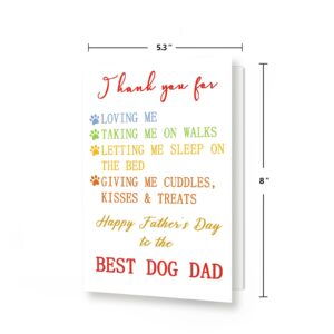 Ziwenhu Funny Father's Day Card, Best Dog Dad, Dog Dad Card, Pawther's Day Card, Happy Father’s Day Thank You Card for Dog Dad, Fathers Day Idea, Dog Dad Gifts From Dog