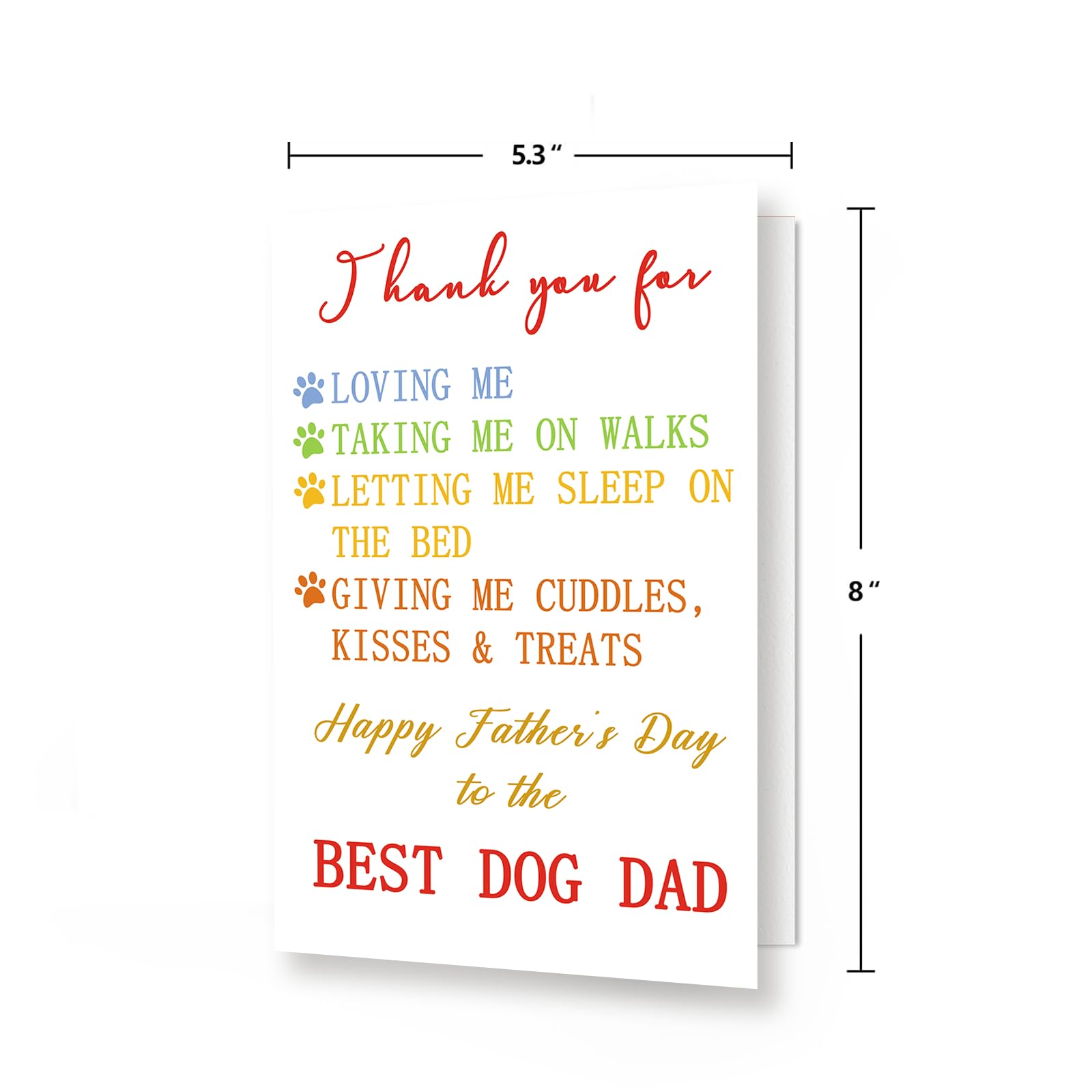 Ziwenhu Funny Father's Day Card, Best Dog Dad, Dog Dad Card, Pawther's Day Card, Happy Father’s Day Thank You Card for Dog Dad, Fathers Day Idea, Dog Dad Gifts From Dog