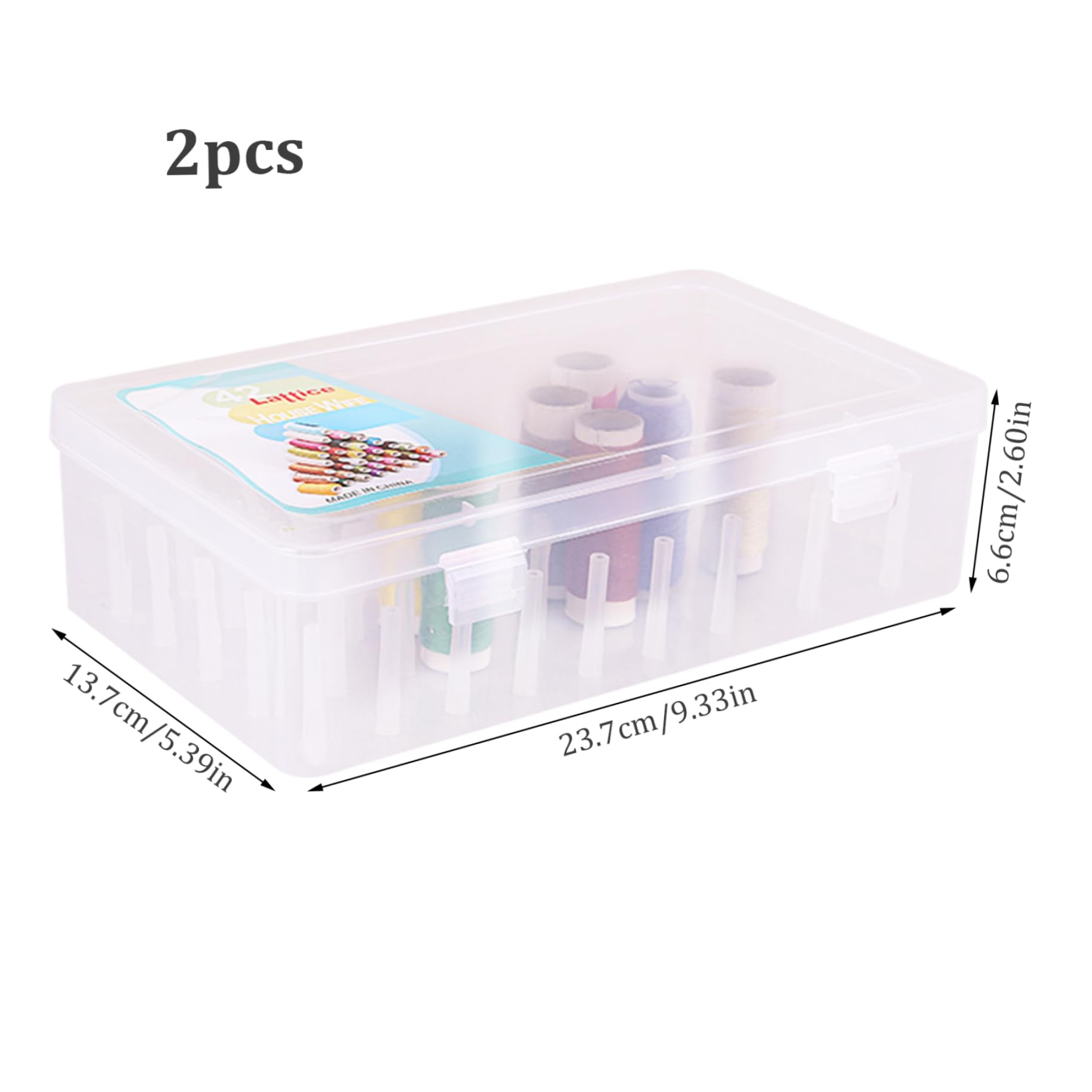 STIVEMIAO Sewing Thread Storage Holds 42 Spool 2PCS Thread Holder Empty Visible Cotton Reel Storage Sewing Box for Sewing Embroidery Spools Transparent Sewing Thread Storage Box