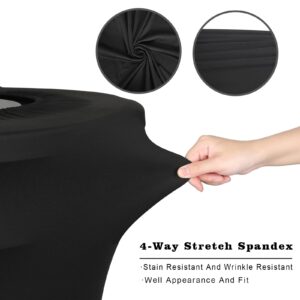 JUXYES 32 Gallon Outdoor Stretch Trash Can Covers for Banquets Wedding, Black Spandex Waste Container Cover Decorative Cover for Outside Household Kitchen Bin, Hide The Ugly Garbage Cans, Pack of 2