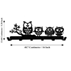 HeavenlyKraft Home Coat Hooks Wall Mounted 6 Hooks, Entryway Organizer, Modern Coat Hooks for Wall Mounting, Towel & Robe Rack Heavy Duty. (OWL Family Coat Hooks)