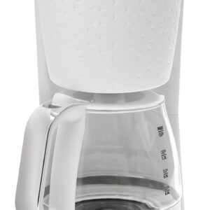 HADEN Starbeck Elegant Easy to Clean Drip Coffee Machine with Glass Carafe, 30 Second Anti Drip and Keep Warm Function, 1.5 Liter Tank, White/Chrome