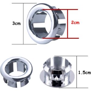 6 Pack Overflow Drain Cover, Sink Overflow Ring, Kitchen Bathroom Sink Hole Round Overflow Cover,Kitchen Bathroom Basin Trim Bath Chrome Overflow Cover Rings Insert Cap