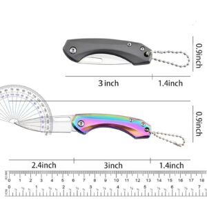 FEIZII Foldable Pocket Knife Camping Blade With a Length of 2.4 Inches and 4 Colors (Black, Silver, Gray, Rainbow), The Best Gift Choice (12)