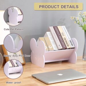 Felmis Kids Bookshelf, Small Desktop Bookshelf, Tilted Mini Bookshelf for Desk, V-Shaped Tabletop Bookshelf, Book Shelf for Books Magazine CD