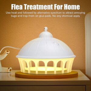 Flea Traps for Inside Your Home 2 Packs, Flea Light Trap for Indoor, Bed Bug Killer with Sticky Pads & Light Bulb Replacement, Natural Flea Insect Infestation Treatment (Multi)