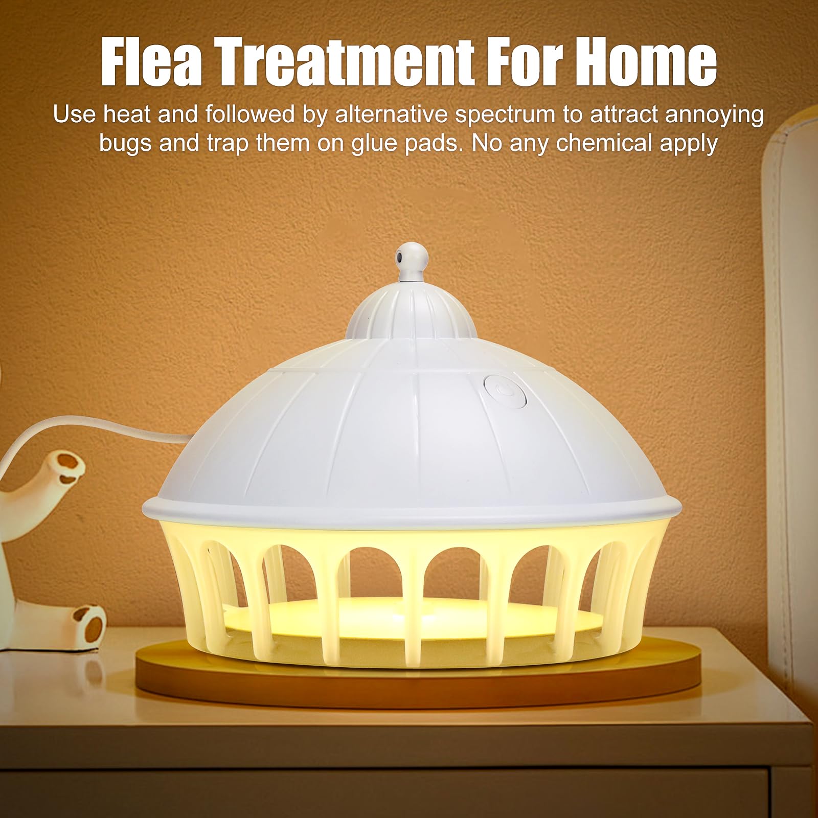 Flea Traps for Inside Your Home 2 Packs, Flea Light Trap for Indoor, Bed Bug Killer with Sticky Pads & Light Bulb Replacement, Natural Flea Insect Infestation Treatment (Multi)