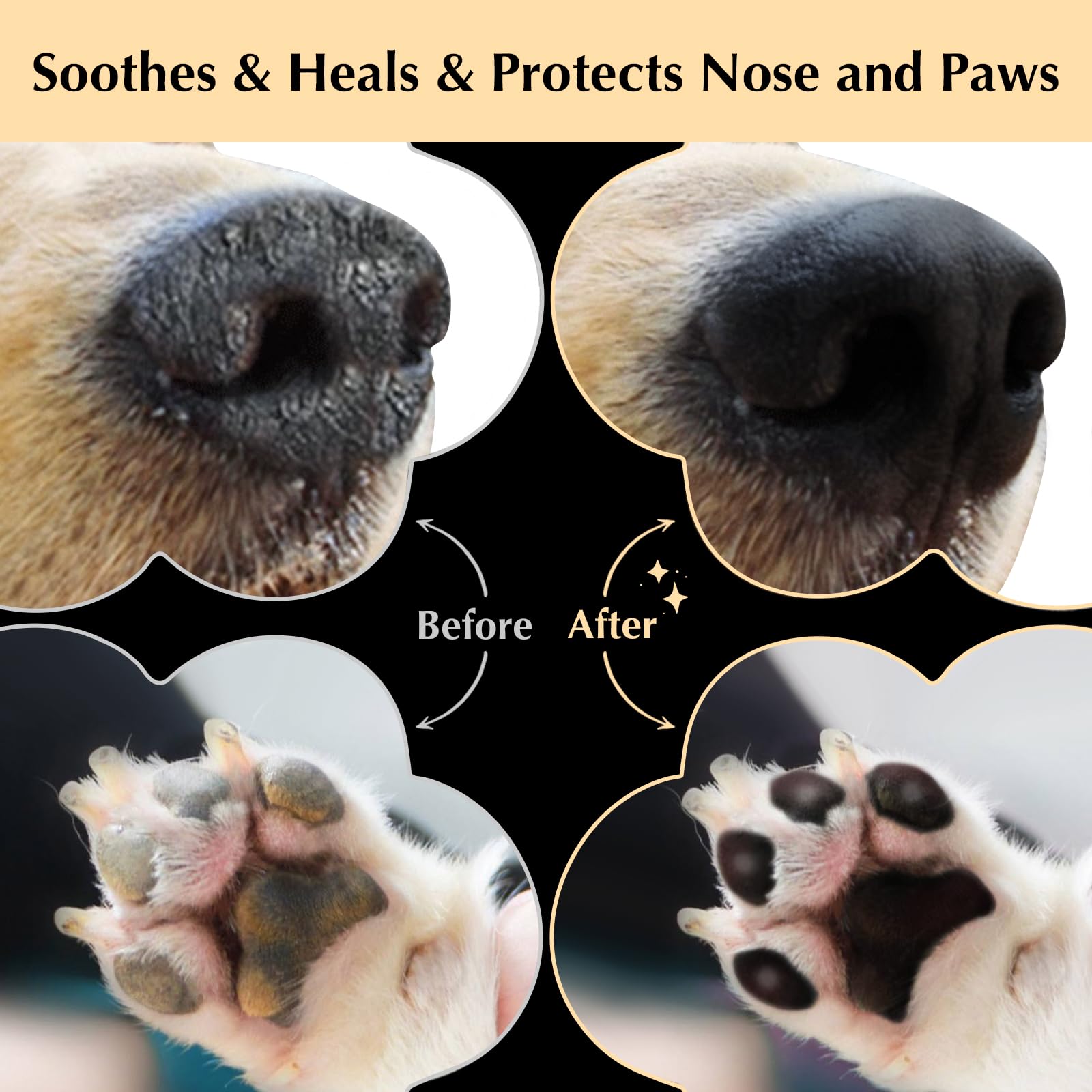 Tinioey All-Natural Lick Safe Dog Paw Balm for Dogs & Cats | 2 Pack Dog Paw Pad Balm Paw Protector, Moisturizer & Soother for Dry Cracked Paws, Noses & Elbows | Snout Soother for Dogs (1.23oz *2)