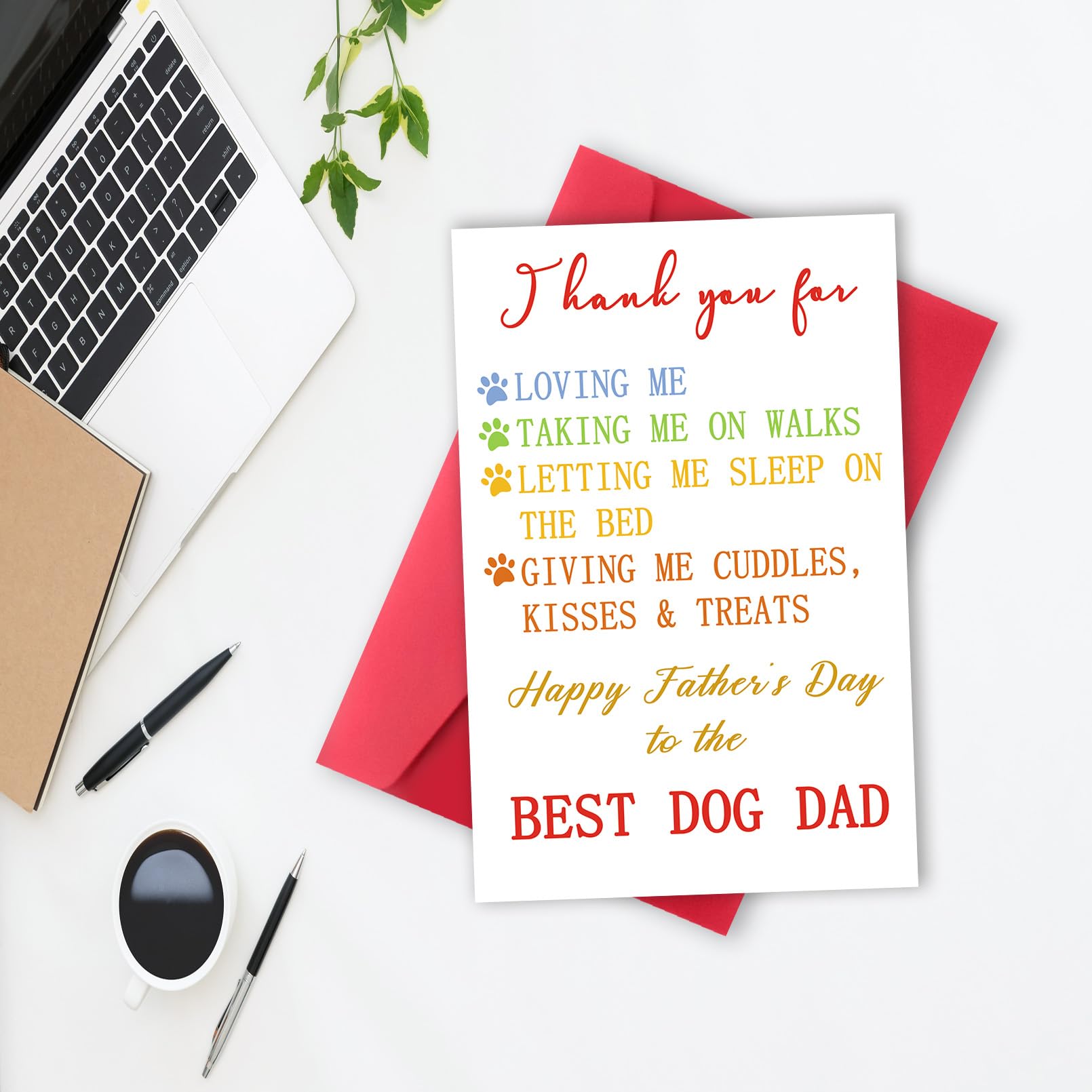 Ziwenhu Funny Father's Day Card, Best Dog Dad, Dog Dad Card, Pawther's Day Card, Happy Father’s Day Thank You Card for Dog Dad, Fathers Day Idea, Dog Dad Gifts From Dog