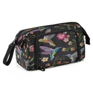 eionryn beautiful hummingbirds exotic flowers pencil case big capacity pencil pouch pen case makeup bag school office organizer