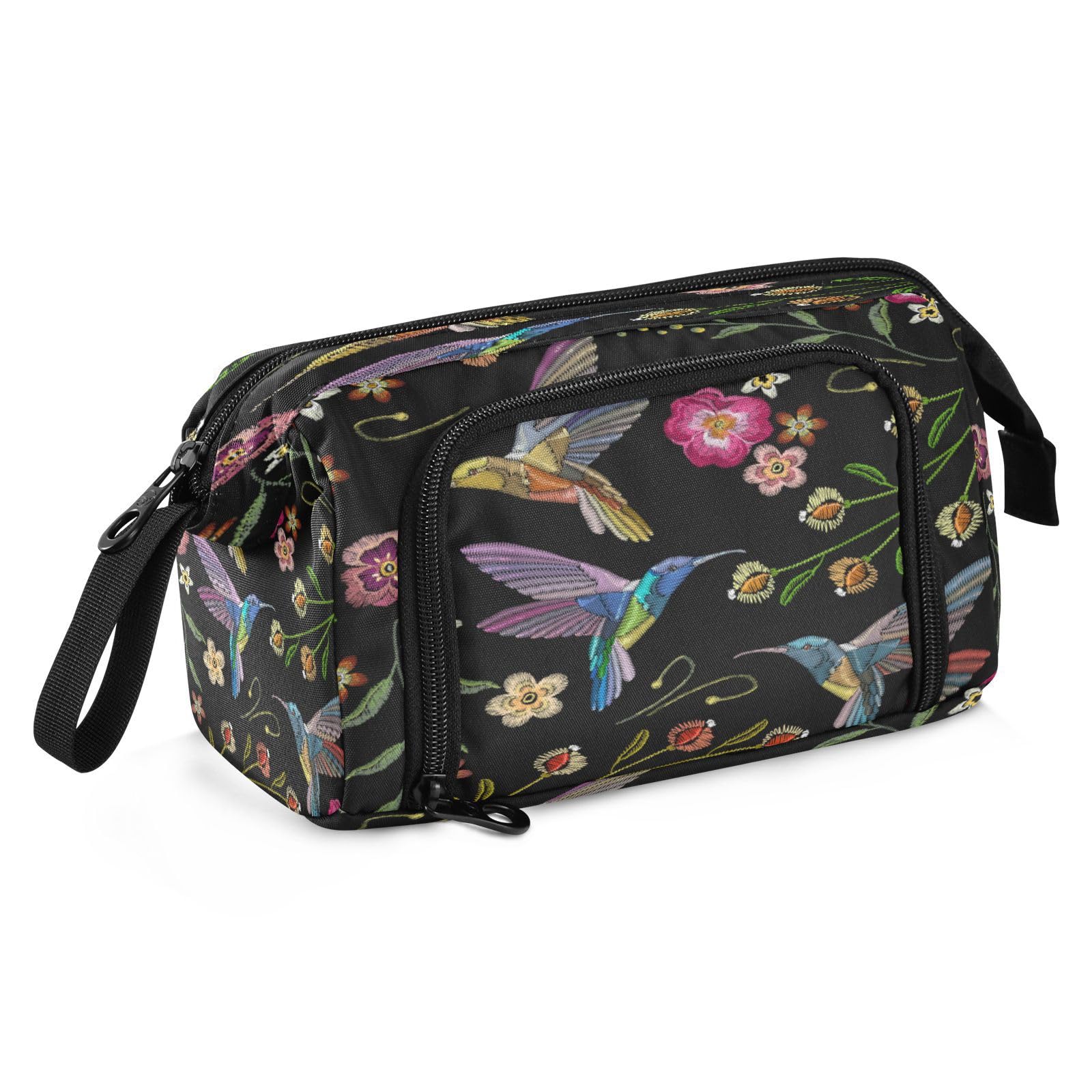 Eionryn Beautiful Hummingbirds Exotic Flowers Pencil Case Big Capacity Pencil Pouch Pen Case Makeup Bag School Office Organizer