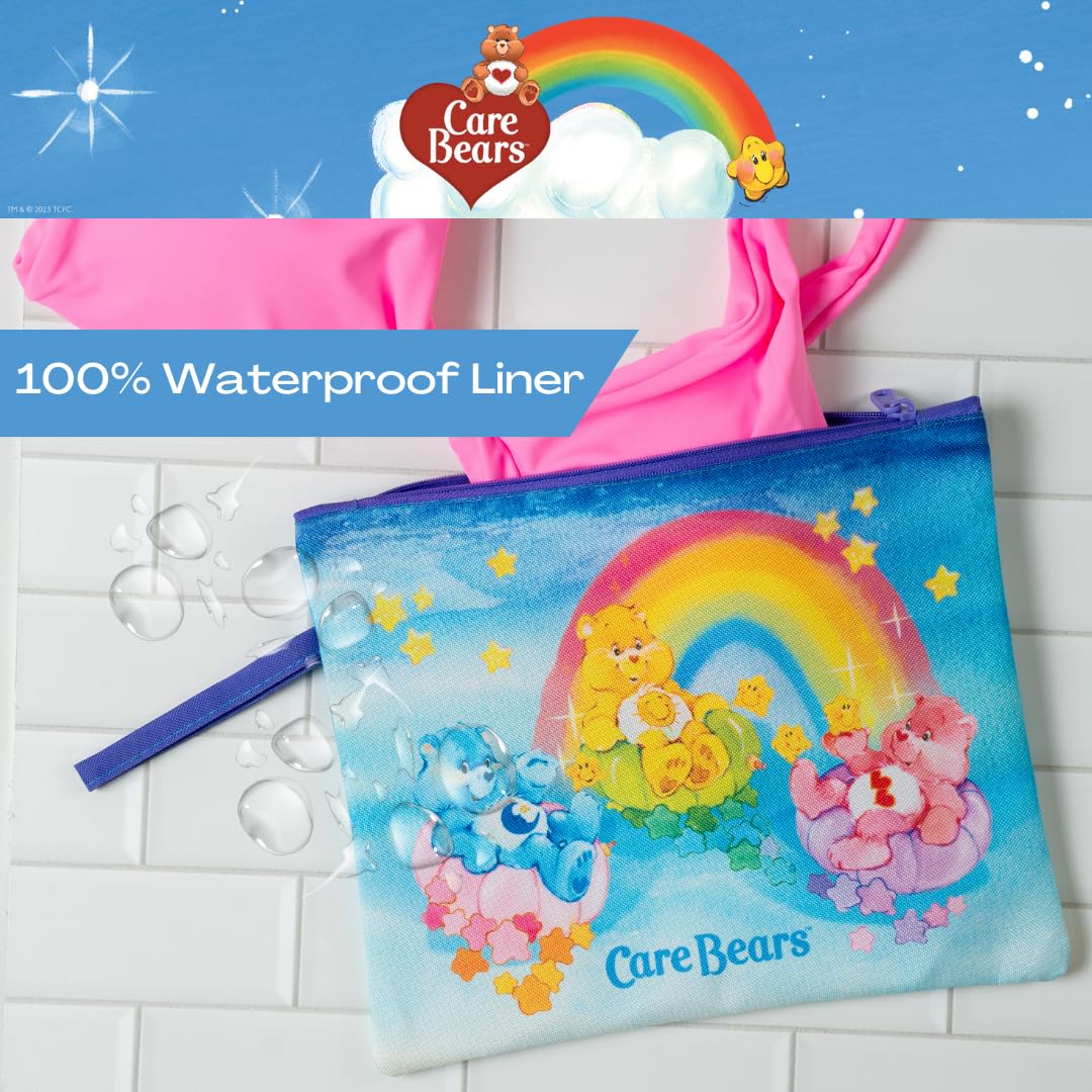 Franco Collectibles Care Bears Classic Beach/Pool Waterproof Swimsuit, Makeup, Toiletries Pouch, (Officially Licensed Product)